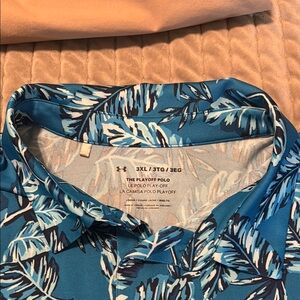 Under Armour Men's Blue Leaf Print Polo